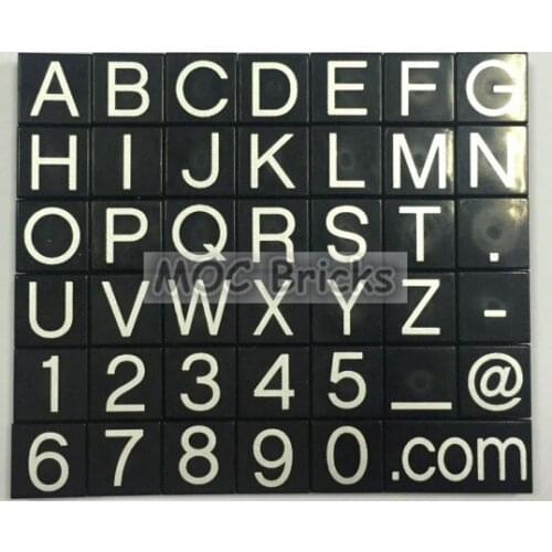 Set sale Mix Letter Twenty-six Characters of the English Alphabet tile 1x1 Punctuation Mark Building BlocksToys Kids Xmas Gift