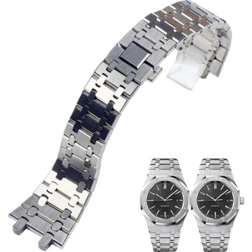 Stainless Steel Watch Band For Audemars Piguet Ap Royal Oak Solid Men Women Strap Chain Watch Accessories Watch Bracelet Chain