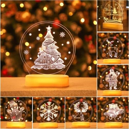 Christmas Tree Elk Santa Claus Led Night Lights Christmas Decorations for Home 2021 Christmas Ornament Navidad Noel Xmas Gifts