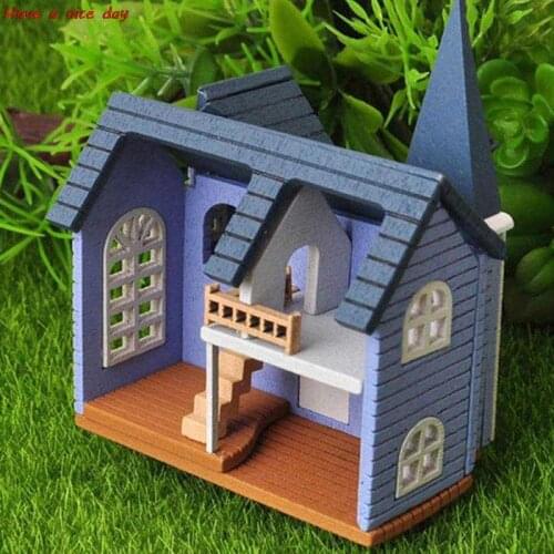 Fairytale Town House DIY Mini Wooden Dolls Miniature Accessories Handicraft Building Assemble Toy Crafts Furniture Kit Mini Home
