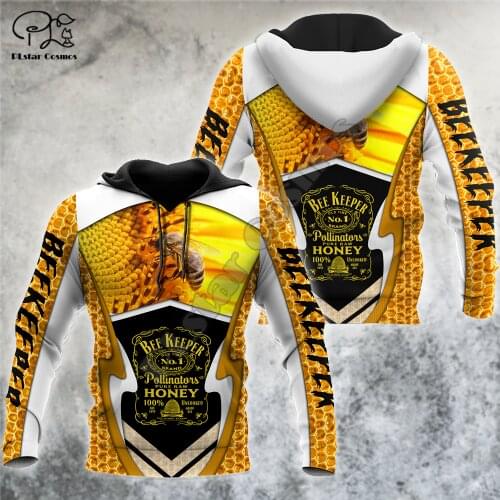 PLstar Cosmos Honey Bees 3D Printed Hoodies Casual Men/Women Zipper Hooded Beautiful Animal Unisex Brand Streetwear Apparel B16