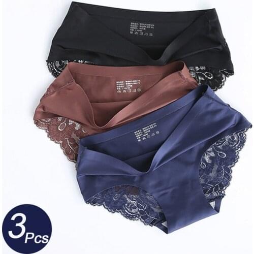 3Pcs/lot Seamless Women Hollow Out Panties Set Underwear Comfort Lace Briefs Low Rise Female Sport Panty Soft Lady Lingerie