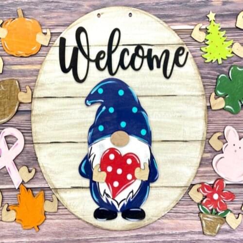 Mothers Day Gnome Doorplate Hanger Gnome Decoration With Handmade Welcome 19 Wooden Dwarf Door Hangers Pieces Interchangea A3G0