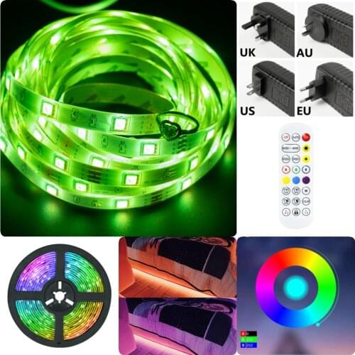 Waterproof LED Strip Lights RGB 5050 SMD 2835 Lamp Flexible Tape Diode Bluetooth luces led 16.4ft DC 12V For Home