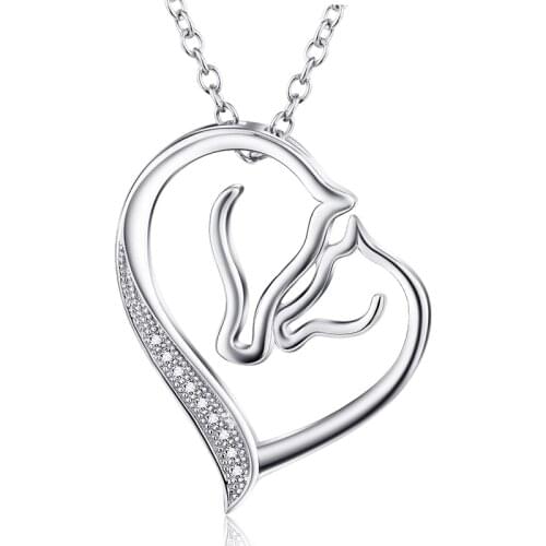 Sinya 925 Sterling silver pendant necklace jewelry for women girl Crystal Heart Cubic Zirconia Choker New arrival Hot On sale