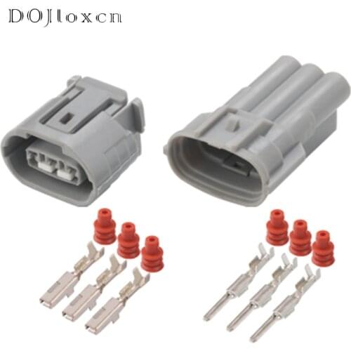 1 Set 3 Pin Automotive Grey Connector ALTERNATOR LEAD REPAIR Fits For Mitsubishi Oval Harness Car Plug 6188-0282 6189-0443