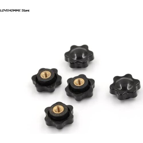 ZLinKJ 5Pcs/lot Clamping Nuts Knob M6 Female Thread Star Shaped Head Clamping Nuts Knob For Industry Equipment on sale