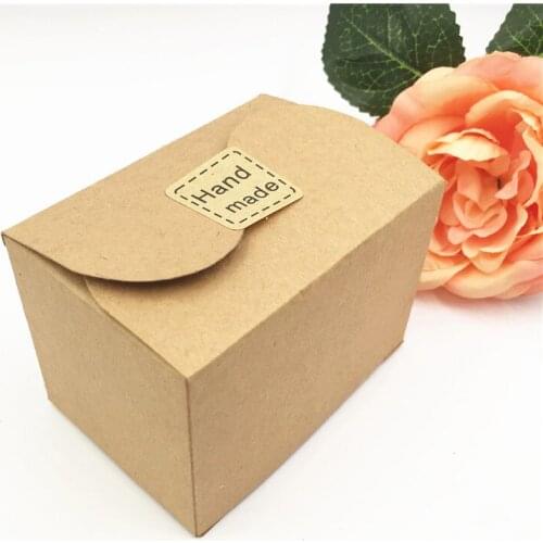 50pcs/lot 9x6x6cm kraft paper gift packing box jewelry/tea/candy storage wrapping festival party favor supplies