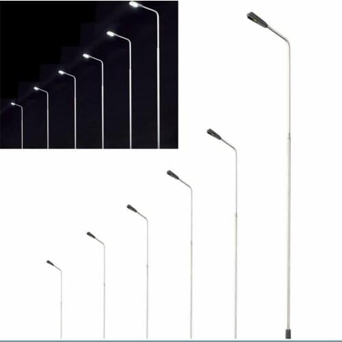 50PCS 1/75-1/1000 SCALE RAILWAY STREET STEEL LIGHTS LAMPPOST WITH DC 3V LEDS Toy Accessory Model Building Kits