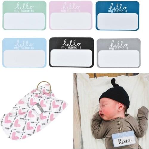 6 Pcs/set Name Tag Labels Hello My Name Is sticker Baby Announcement Sticker Newborn Hospital Photography Props School Office