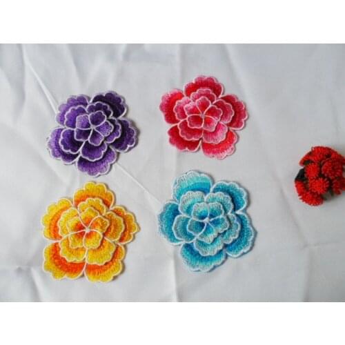 8*8 cm DIY materials cheongsam dress costumes accessories iron on patches for clothing elegant fine workmanship rose motifs