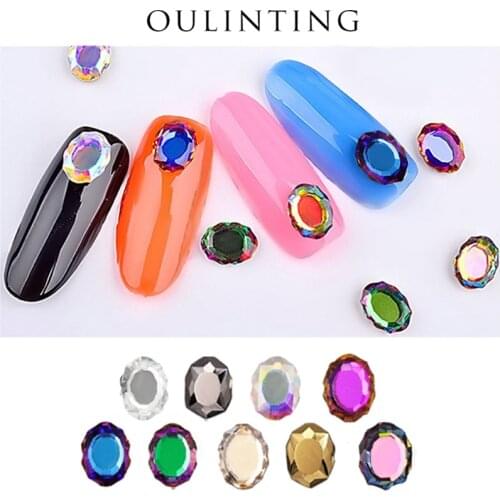 8x10mm Magic Mirror Nail Art Rhinestone Double Plane Crystal K9 Glass Fashion 3D Fingernail DIY Decoration Accessories