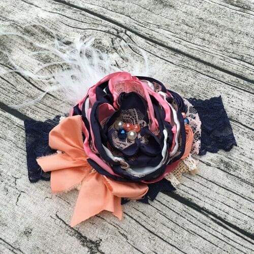 Free Shipping Big Burned Flower Girl Headband Kids Hair Accessories Photo Prop