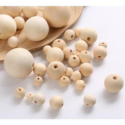2-300pcs Natural Wooden Spacer Beads Round Eco-Friendly Loose Wood Bead DIY Crafts supplies Jewelry Making Bracelet Accessories