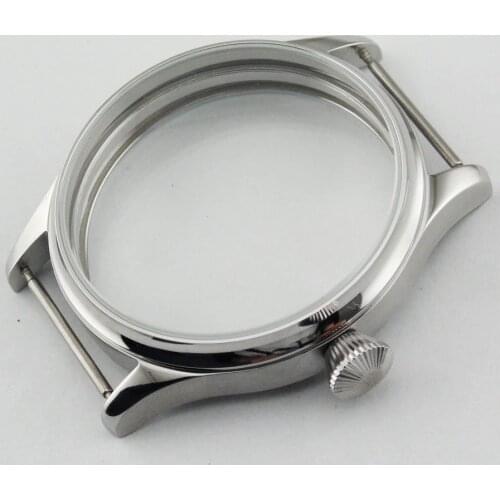 44mm Watch Case Stainless Steel 6497 Watch Case Replace For ETA 6497 6498 Seagull ST3600/ST3621 Hand Winding Movement Repair