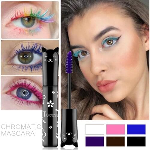 Color Mascara Waterproof Fast Dry No Flowering Eyelashes Curling Lengthening Eye Lashes Makeup TSLM2