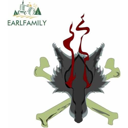 EARLFAMILY 13cm x 10.2cm for Grey Wolf Car Stickers Vinyl JDM Bumper Trunk Truck Graphics Windshield Bumper Windows Fine Decal