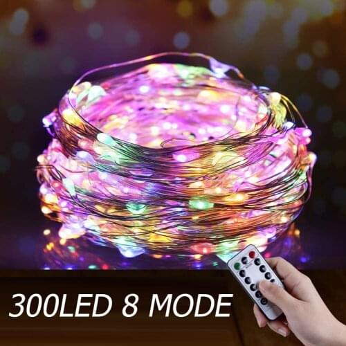 8 Modes 300 LED Fairy Lamp Wedding Home Indoor Decoration 3 Meter Remote Control Garland Curtain String Lights
