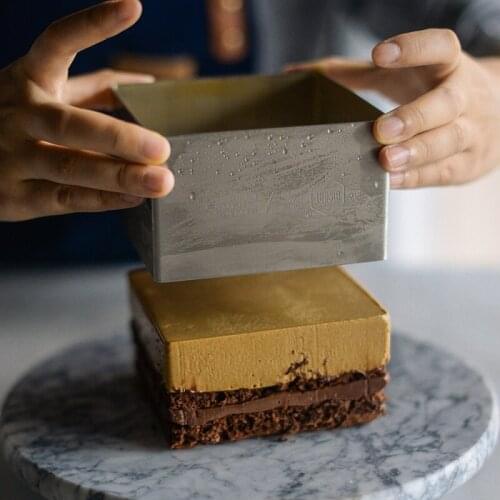 Stainless steel mousse ring circle 4 inch 6 inch square round tiramisu cheese cake mold cake tools kitchen accessories