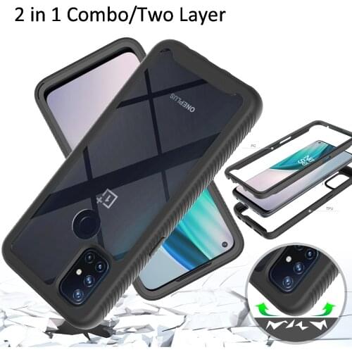 Combo Drop resistance Rugged Case For Oneplus Nord N10 5G Defender Armor Shield Anti-Skid Crystal Clear Cover