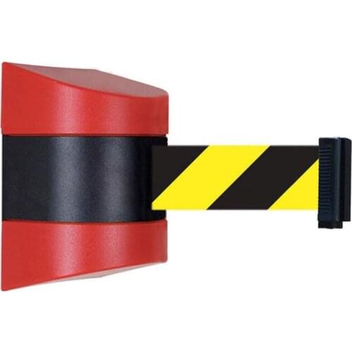 Red & Black Shell With Retractable 10M belt length Wall Mounted Caution Belt For Separated Region
