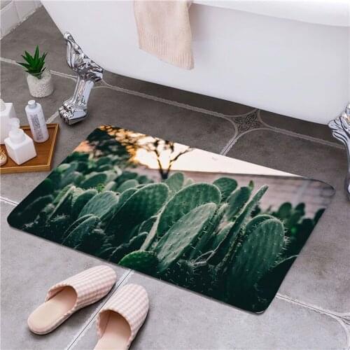 Cactus Entrance Door Floor Mat Door Mat Non-Slip Foot Pad Home Welcome Carpet For Hallway Bath Kitchen Doormat