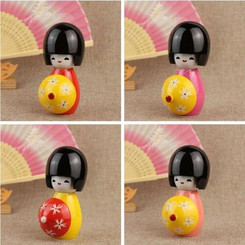 1pcs New Plum kimono doll Japanese Kokeshi Girls Wooden Dolls size 16cmx5.5cm