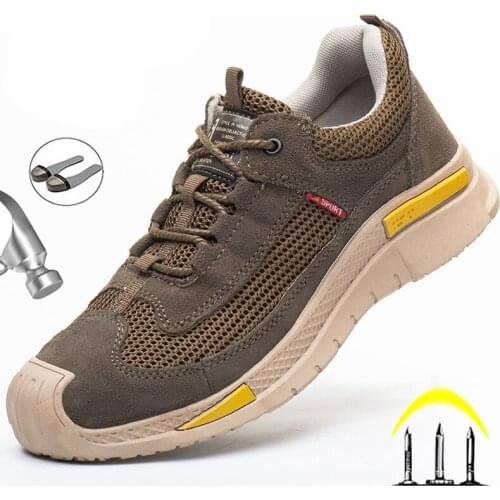 New Work Safety Boot For Men Steel Toe Shoes Indestructible Work Shoes Outdoor Hiking Shoes Puncture-Proof Safety Shoes Men Boot