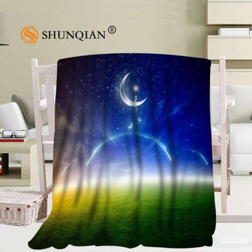 Custom Moon and Night Blanket Soft DIY Picture Decoration Bedroom Size 56x80Inch,50X60Inch,40X50Inch A7.10
