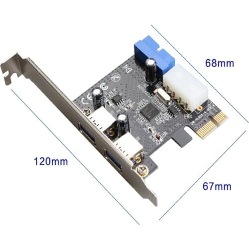 PCI Express PCI-E USB 3.0 Card 2 Ports Expresscard Mini USB3 Gigabit Card Adapter for Desktop Computer 5Gbps Super Speed