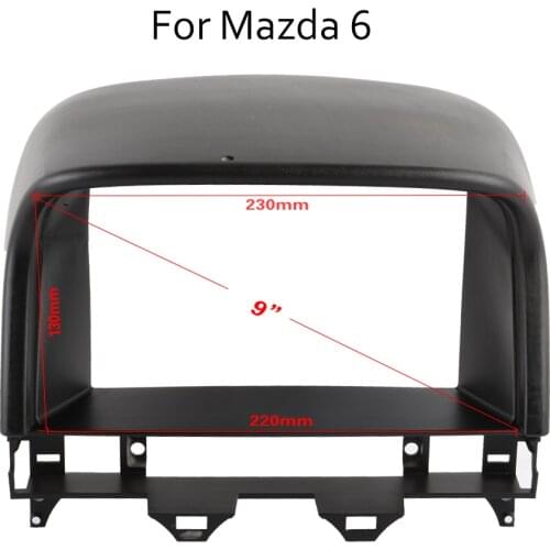 Double Din Black ABS Trim Fascia Frame For Mazda 6 Refit Car Android 9 Inch Radio Navigation DVD Mounted Dashboard Head Up New