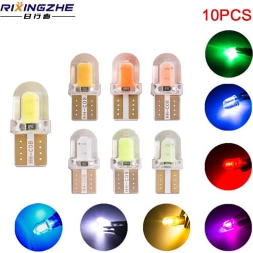 RXZ 10pcs Cob t10 led W5W LED No Error silicone LED T10 For Car Parking Lights Clearance Bulbs Interior Dome plate Lights 12V