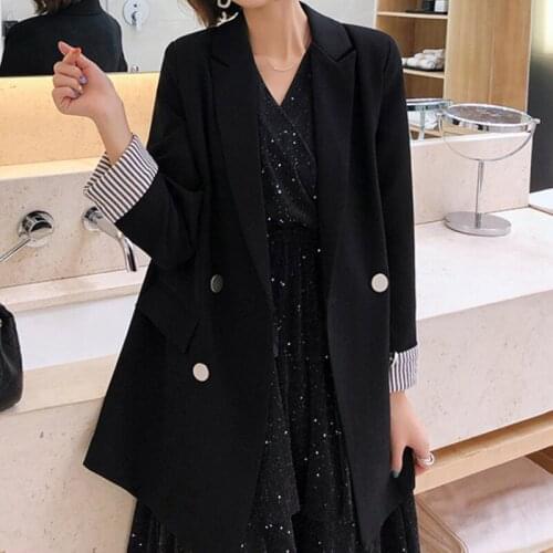 Spring Autumn Women Black Cuff Striped Office Lady Causal Blazer Fashion Long Sleeve Jackets Elegant Work Blazers Feminino 5XL