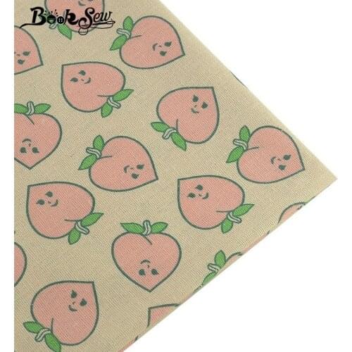 Booksew Peach Design Canvas Fabric Cotton Linen Fabric Sewing Tissu DIY Tablecloth Pillow Bag Curtain Cushion Zakka Home Textile