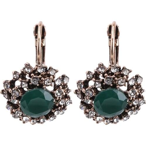 Vintage Crystal Rhinestone Clip On Earrings For Women Fashion Accessories Silver Plated Statement Clip Earrings