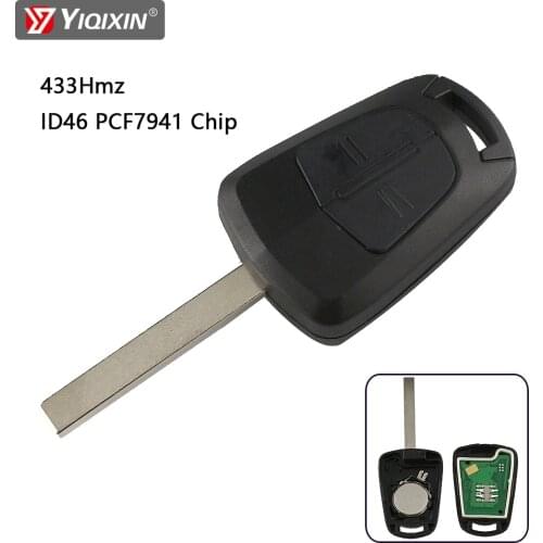 YIQIXIN 2 Button For Opel/Vauxhall Astra H J G Corsa D Zafira Meriva B Agila Insignia Remote Car Key Chip PCF7941 433Mhz Blade