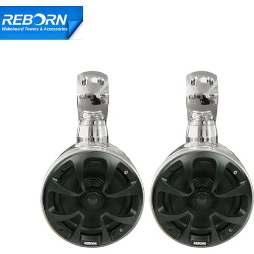 Reborn 6 1/2inch Single Rotatable Wakeboard Tower Speaker Polished in Pair