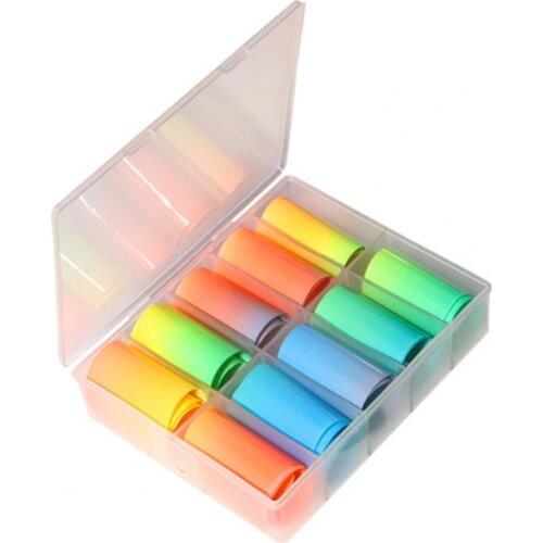 10Pcs/Set Fluorescent Nail Transfer Starry Style Ultra Thin Summer Glitter Colorful Nail Art DIY Decoration Manicure Supplies