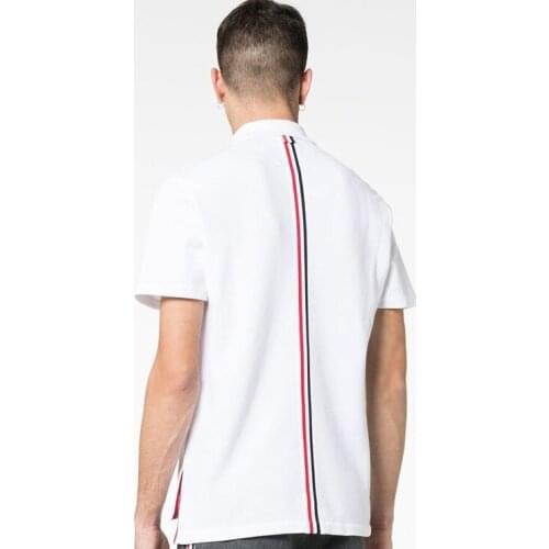 2021 Fashion TB THOM Brand T-Shirt Men Women Couple Short Casual Clothing Summer Turn-down Collar Cotton Shirts