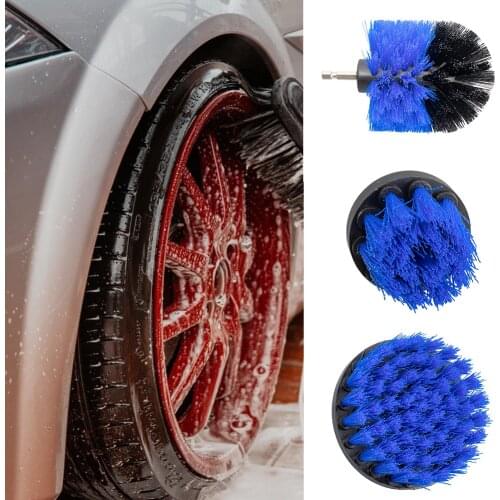 3 pcs Drill Brush All Purpose Cleaner Scrubbing Brushes for Bathroom Surface Grout Tile Tub Shower Kitchen Auto Care Cleaning