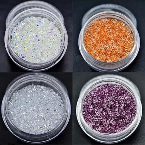300pcs Womens Fashion 1.2mm Micro Rhinestones Mini Nail Art Nail Decorations 3D glitter nail art decoration beauty Accessories