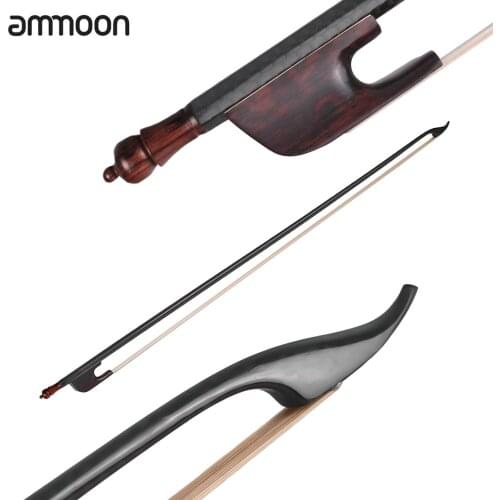 Ammoon Violin Bow Baroque Style 4/4 Violin Fiddle Bow Carbon Fiber Round Stick Snakewood End White Horsehair Well Balanced
