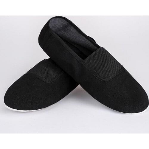 USHINE EU22-45 Black Upgrade Body-shaping Gym Teacher Fitness Yoga Ballet Dance Shoes Girls Woman Ballet Shoes Canvas Woman Man