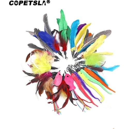 Copetsla New Soft Funny Easy Clean Teasing Kitten Pet DIY Replacement Head For Pet Cat Stick Toy For Cat Teaser Rod