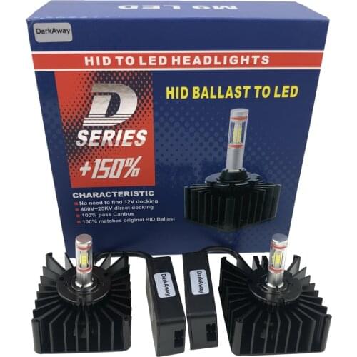 DarkAway D1S LED Bulb D2R D3S D4C D5S D8S Car Headlight Direct Connect to HID Ballast Replace Auto 12V 35W Original Bulb Canbus
