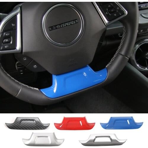 MOPAI ABS Car Interior Steering Wheel Decoration Cover Trim Stickers for Chevrolet Camaro 2017 Up Car Accessories Styling