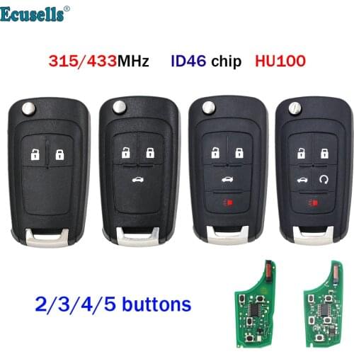 Remote Key 315mhz 433mhz ID46 Chip for Chevrolet Cruze Aveo Opel Adam Astra J Zafira C Mokka Buick LaCrosse Encore Allure HU100