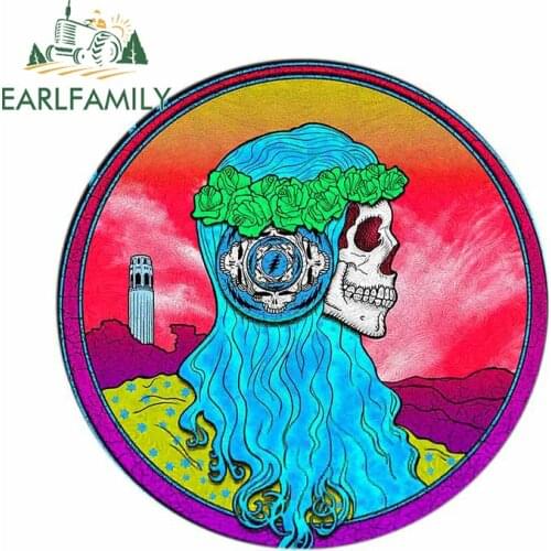 EARLFAMILY 13cm x 12.7cm for Dead Head Skull Decal Personality Scratch-proof Waterproof Car Stickers for Vehicle Bumper Window