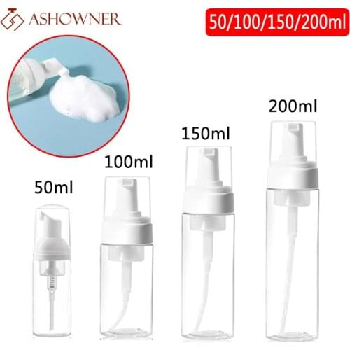 50/100/150/200ml Foam Bottle Plastic Foam Pump Bottle Empty Face Eyelashes Cosmetic Bottle Cleaner Soap Dispenser