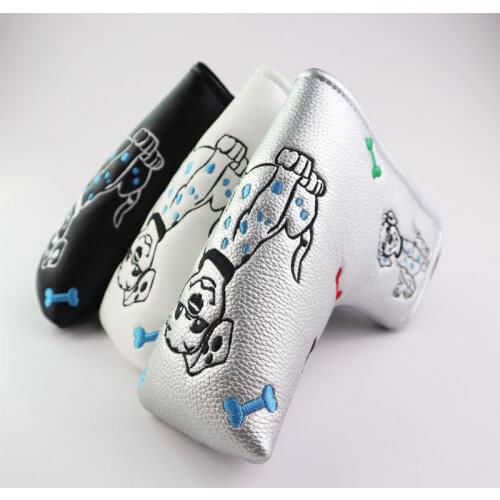 Golf Putter Cover Magnetic Closure PU Leather lovely dog Golf Putter Headcover golf accessory